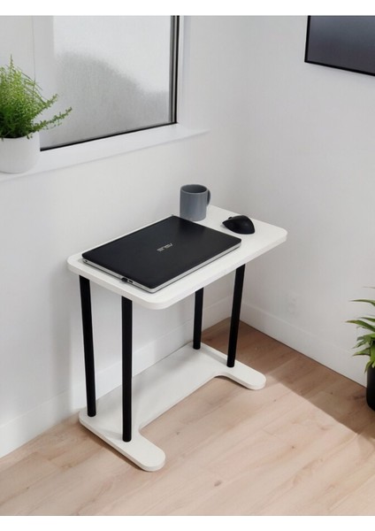 Tekno Trust 60 cm Yüksek Kalite Tekerlekli Laptop Sehpası Kahvaltı Masası Yan Sehpa Ahşap Beyaz 35 cm 65 cm fiyatları