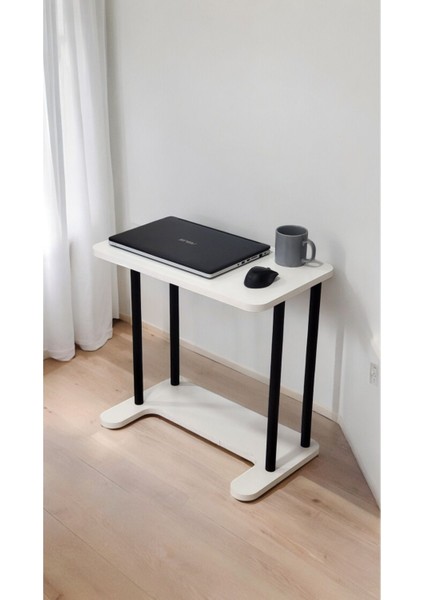 Tekno Trust 60 cm Yüksek Kalite Tekerlekli Laptop Sehpası Kahvaltı Masası Yan Sehpa Ahşap Beyaz 35 cm 65 cm fırsatları