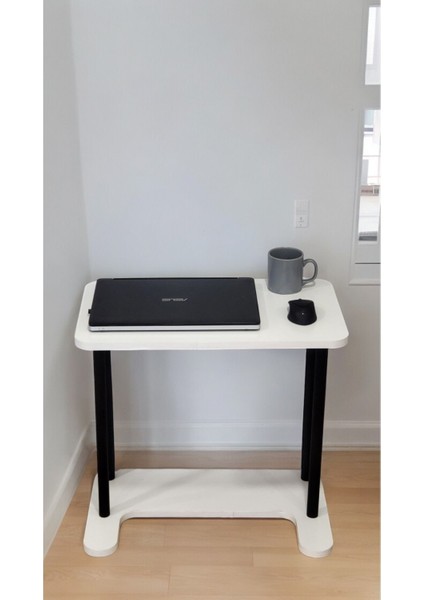 Tekno Trust 60 cm Yüksek Kalite Tekerlekli Laptop Sehpası Kahvaltı Masası Yan Sehpa Ahşap Beyaz 35 cm 65 cm indirimleri