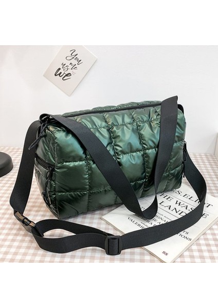 Xifu Shop B Stil2-Siyah Stili 30-50CM 2022 Yeni Kış Tek Omuzlu Tote Kadın Uzay Ped Pamuk Yorgan Çantası Kova Çanta El Çantası Sac A Main Carteira Bolsa Feminina (Yurt Dışından)