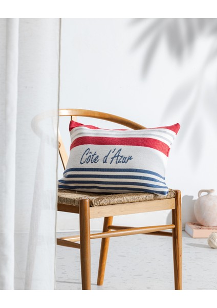 Ardoix Kırlent Kılıfı Lacivert-kırmızı 33X50 cm