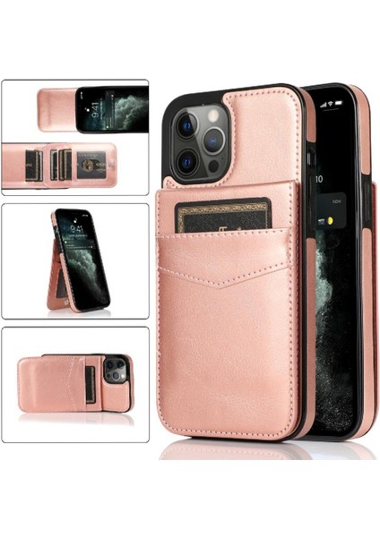 Kredi ile IPhone 13 Pro Premium Deri Çanta Cüzdan ile Uyumlu (Yurt Dışından)
