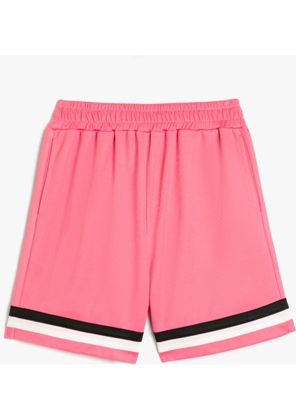 Şort Renk Bloklu Beli Lastikli modelleri