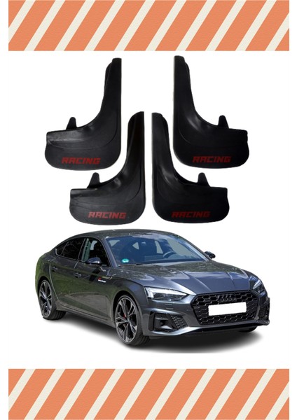 Audi A5 Racing Yazılı 4'lü Tozluk Çamurluk Paçalık