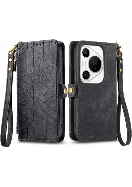 Huawei Pura 70 Pro Için Flip Case Darbeye Deri Kılıf Cüzdan Çevirin (Yurt Dışından)
