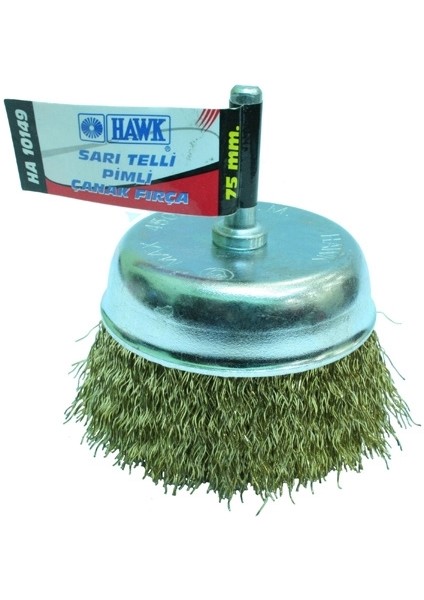 HA10147 63MM Sarı Telli Pimli Çanak Fırça 10’lu