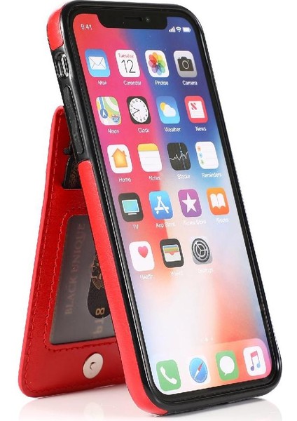 Kredi Premium Deri Çanta ile IPhone X/xs Kart Sahibi ile Uyumlu (Yurt Dışından)