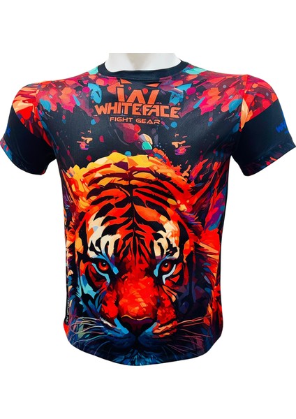 Özel Tasarım Dijital Kaplan Baskılı Tişört (Siyah)