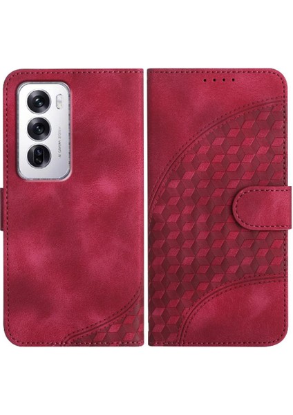 Oppo Flip 12 5g Geometrik Desen Flip Iş Pu Deri Için Flip Case (Yurt Dışından)