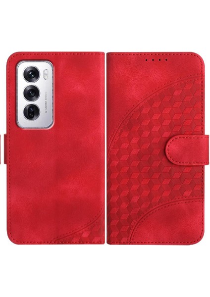 Oppo Flip 12 5g Geometrik Desen Flip Iş Pu Deri Için Flip Case (Yurt Dışından)