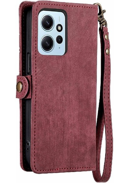 Xiaomi Redmi Not 12 Için Flip Case 4g Darbeye Deri Kılıf Kapak Çevirin (Yurt Dışından)