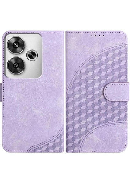 Xiaomi Poco F6 Için Flip Case Pu Deri Kapak Çevirin Geometrik Desen Kartı (Yurt Dışından)