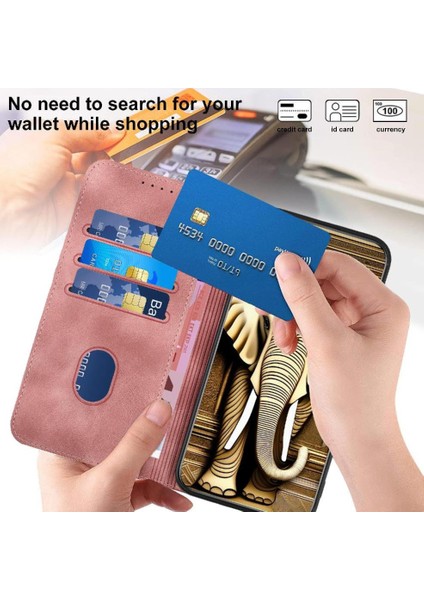 Xiaomi Poco F6 Için Flip Case Pu Deri Kapak Çevirin Geometrik Desen Kartı (Yurt Dışından)
