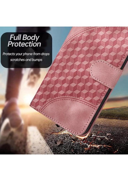 Xiaomi Poco F6 Için Flip Case Pu Deri Kapak Çevirin Geometrik Desen Kartı (Yurt Dışından)