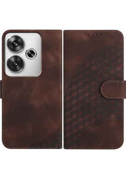 Xiaomi Poco F6 Için Flip Case Pu Deri Kapak Çevirin Geometrik Desen Kartı (Yurt Dışından)