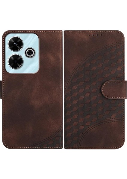 Xiaomi Redmi 13 Için Flip Case Geometrik Desen Darbeye Deri Kılıf Pu (Yurt Dışından)