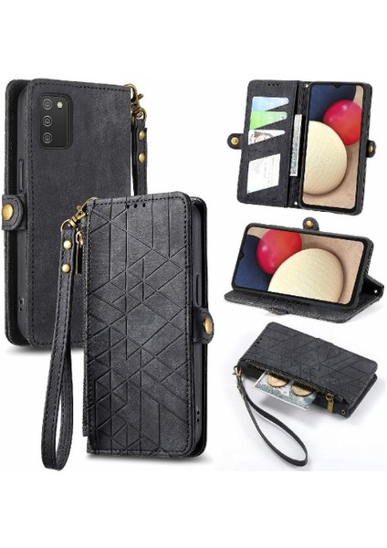 Samsung Galaxy A02S Cüzdan Için Flip Case Basit Iş Kapak Kılıfı (Yurt Dışından)