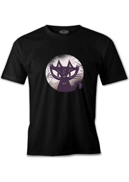 Cadılar Bayramı - Kara Kedi Siyah Erkek Tshirt