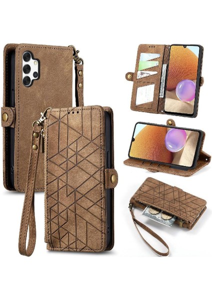 Samsung Galaxy A32 4g Için Flip Case Deri Kılıf Kapak Basit Cüzdan (Yurt Dışından)