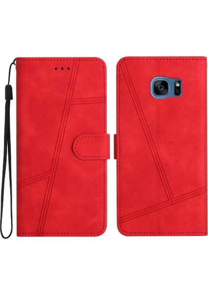 Samsung Galaxy S7 Kenar Cüzdan Için Flip Case Pu Deri Bilek Kayışı Tam (Yurt Dışından)