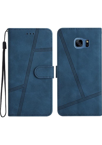Samsung Galaxy S7 Kenar Cüzdan Için Flip Case Pu Deri Bilek Kayışı Tam (Yurt Dışından)