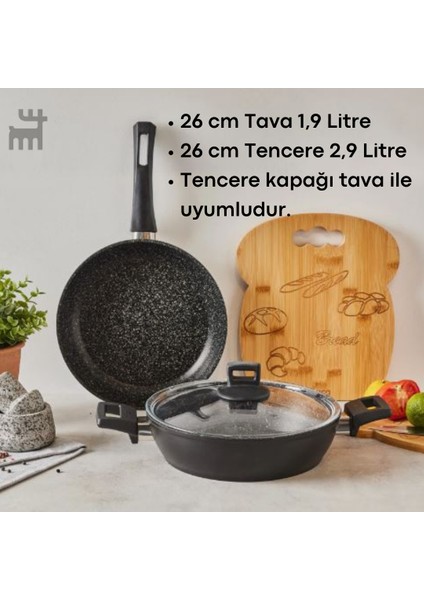 Biogranit Power 3 Parça Tava Tencere Seti