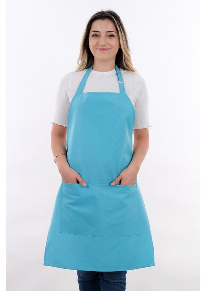 Simple 3'lü Set Ayar Askılı Cepli Mutfak Önlüğü Seti (2 Eldiven) Şef Garson Kafe Aşçı Barista