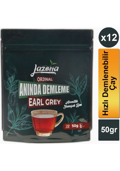 Anında Demleme Siyah Çay Earl Grey 25'li Tek Dem x 12'li Paket ( Bergamotlu )