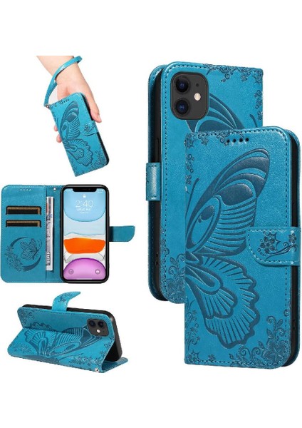 IPhone 11 Için Flip Case Kredi Kartı Yuvası ile Ayrılabilir El Kayışı Yüksek (Yurt Dışından)