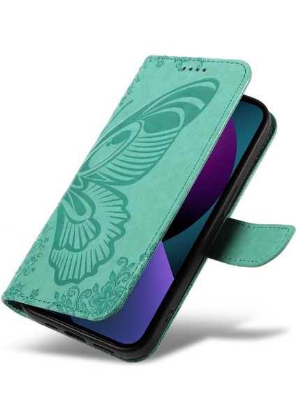 Kredi Kartı Yuvası ile IPhone 13 Mini Yüksek Kalite Deri Için Flip Case (Yurt Dışından)