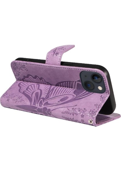 Kredi Kartı Yuvası ile IPhone 13 Mini Yüksek Kalite Deri Için Flip Case (Yurt Dışından)