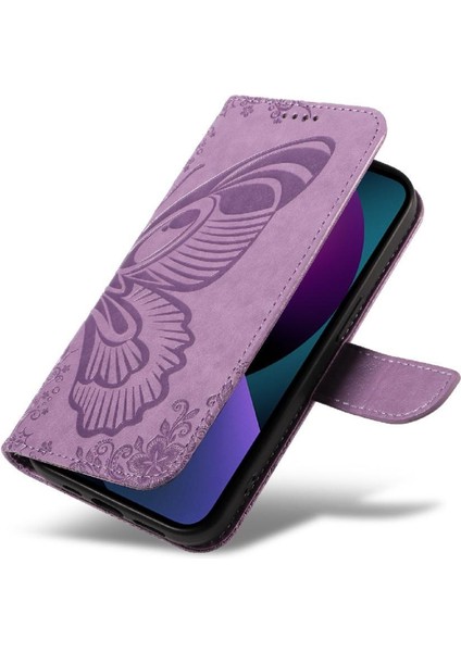 Kredi Kartı Yuvası ile IPhone 13 Mini Yüksek Kalite Deri Için Flip Case (Yurt Dışından)