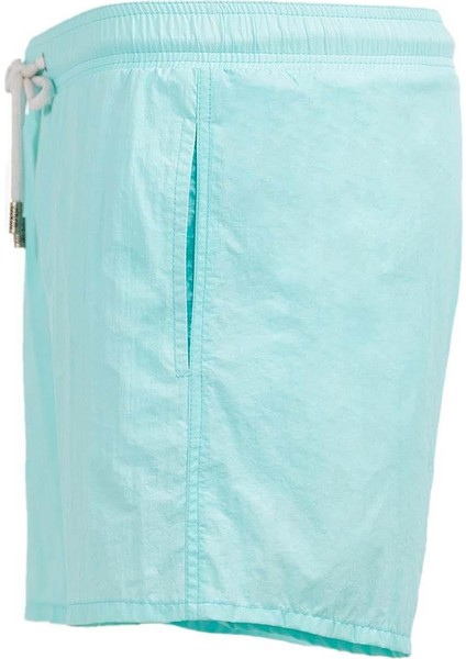 Mint Su Itici Özellikli Naylon Kumaş Düz Renk Basic Erkek Plaj Deniz Şort Mayo - 540-MINT modelleri