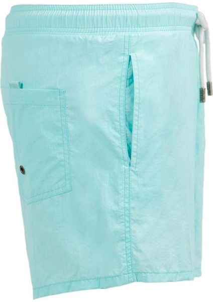 Mint Su Itici Özellikli Naylon Kumaş Düz Renk Basic Erkek Plaj Deniz Şort Mayo - 540-MINT fırsatları