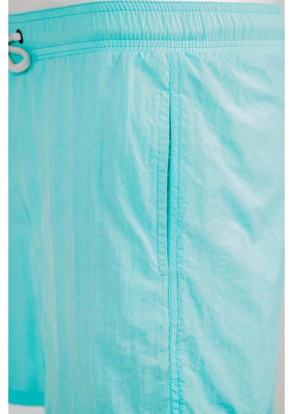 Mint Su Itici Özellikli Naylon Kumaş Düz Renk Basic Erkek Plaj Deniz Şort Mayo - 540-MINT indirimleri