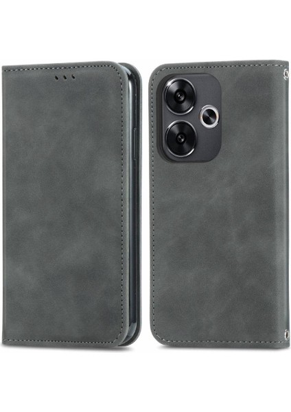 Xiaomi Poco F6 Deri Kılıf Için Flip Case Cüzdan Kapak Kapak Basit (Yurt Dışından)