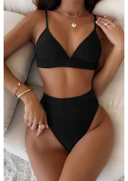 Yüksek Bel Siyah Bikini Altı