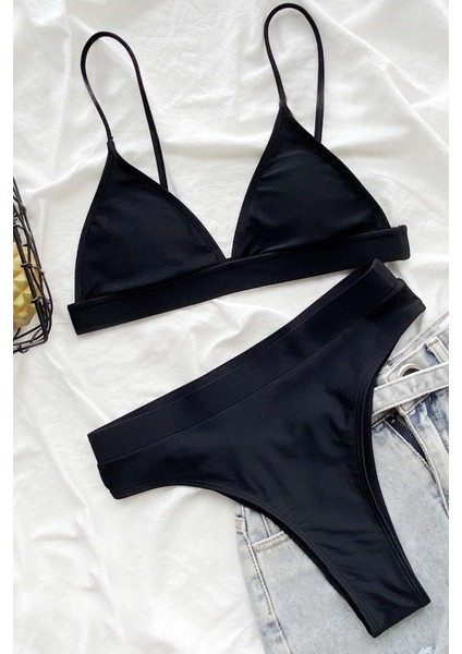 Yüksek Bel Siyah Bikini Altı