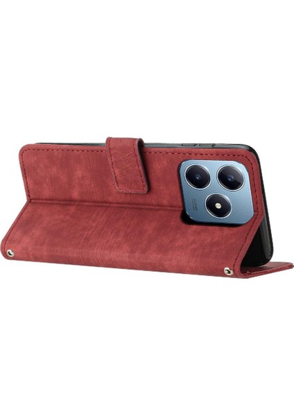Realme C61 Kickstand Pu Deri Cüzdan Kart Ekleme Için Flip Case (Yurt Dışından) modelleri
