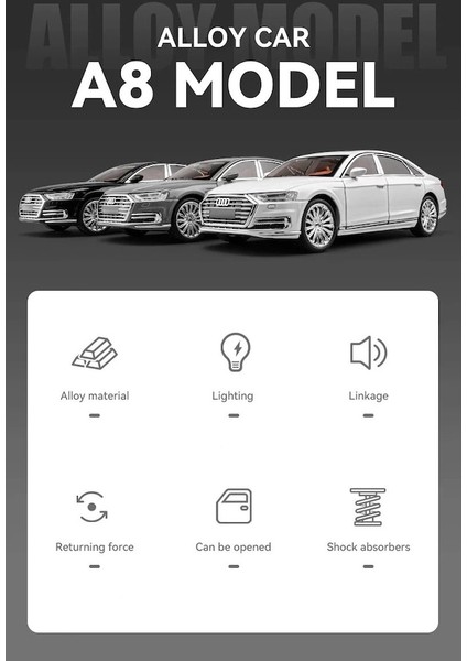 1:24 Audi A8 Model Oyuncak Araba (Yurt Dışından)