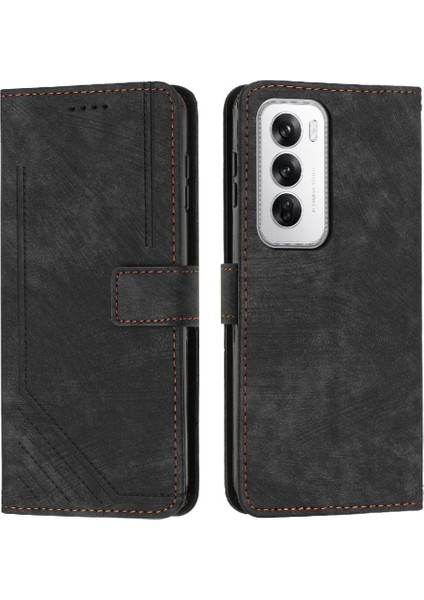 Oppo Oppo 12 5g Cüzdan Kickstand Kart Ekleme Pu Deri Için Flip Case (Yurt Dışından)