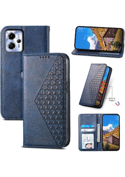 Motorola Moto G13 Günlük Kullanım Için Flip Case El Kayışı Standı Eşkenar Dörtgen Şekli (Yurt Dışından)