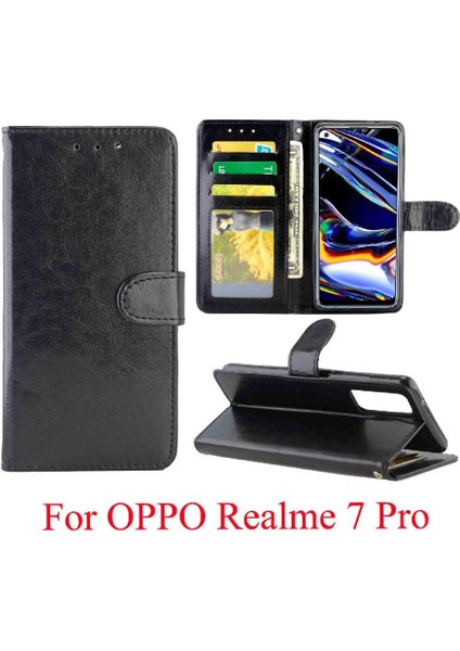 Realme 7 Pro Manyetik Kapatma Pu Deri Kickstand Kart Için Flip Case (Yurt Dışından)