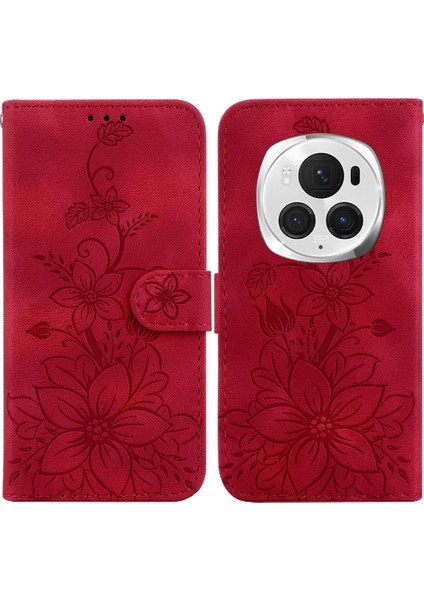 Onur Magic6 Pro Cüzdan Için Flip Case Kickstand Kart Tutucu Manyetik Zambak (Yurt Dışından)