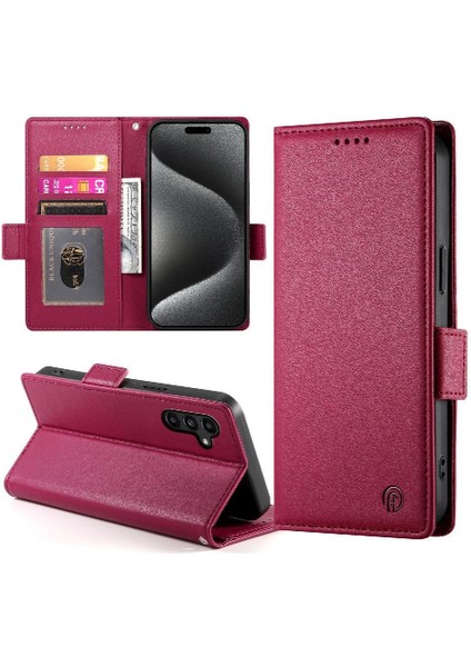 Samsung Galaxy A15 Iş Cüzdan Günlük Kullanım Flip Kart Yuvaları Için Flip Case (Yurt Dışından)