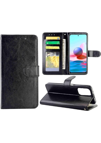 Xiaomi Redmi Not 10 Için Flip Case 4g Kickstand Manyetik Kapatma Kartı Pu (Yurt Dışından)