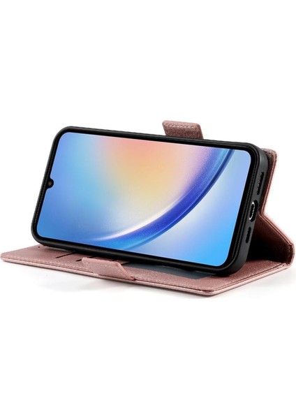 Samsung Galaxy A34 5g Için Flip Case Iş Çevir Cüzdan Kart Yuvaları Günlük (Yurt Dışından) modelleri