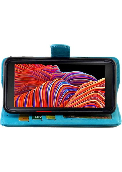Samsung Galaxy Xcover 5 Kart Tutucu Manyetik Kapatma Pu Için Flip Case (Yurt Dışından)