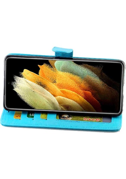 Samsung Galaxy S21 Ultra 5g Kart Tutucu Kickstand Manyetik Için Flip Case (Yurt Dışından)