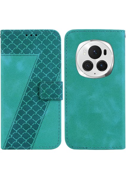 Onur Magic6 Pro Pu Deri Kart Yuvası Fonksiyonu Için Telefon Kılıfı Kabartmalı (Yurt Dışından)